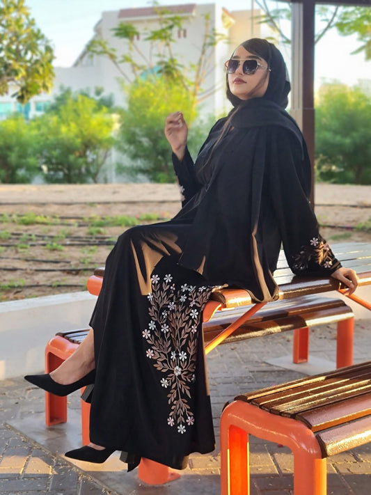 FLORAL EMBROIDED ABAYA