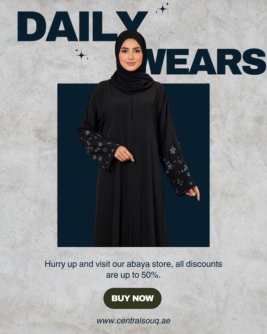 ELEGENT STONE EMBELLISHED ABAYA