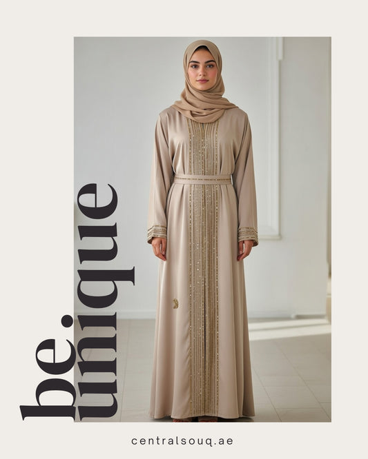 NOOR LUXE BEIGE ABAYA