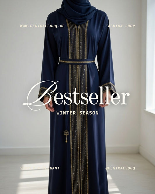 LUXE DEEP NAVY BLUE ABAYA