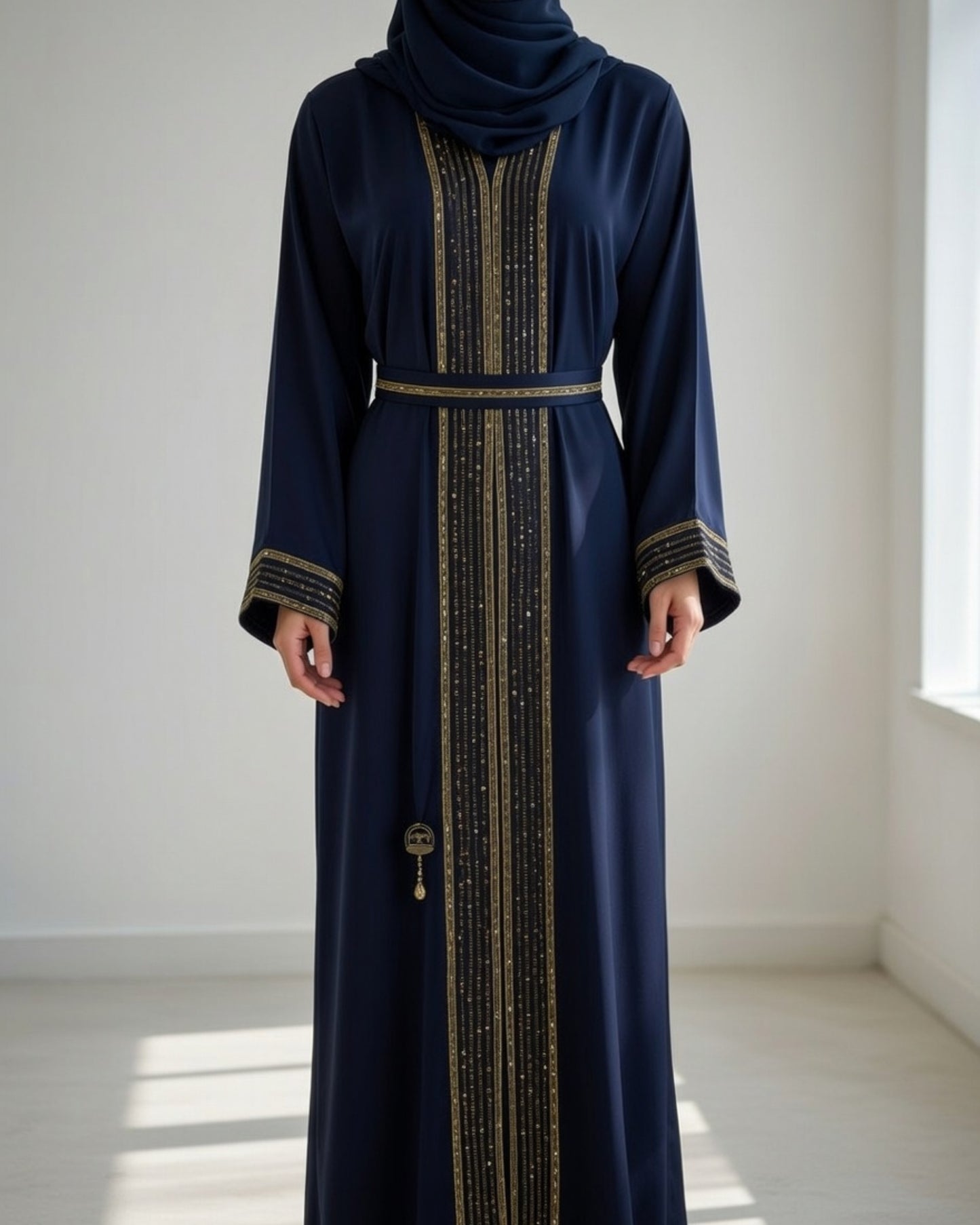 LUXE DEEP NAVY BLUE ABAYA