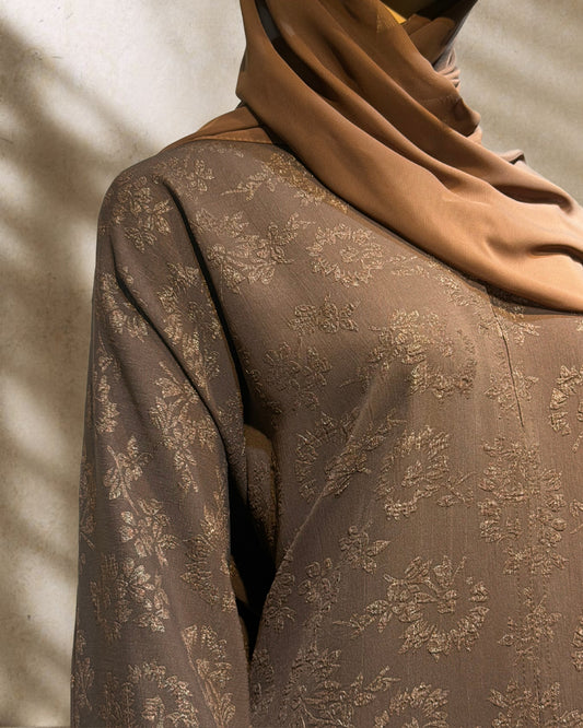 BROWN INPRINTED ABAYA