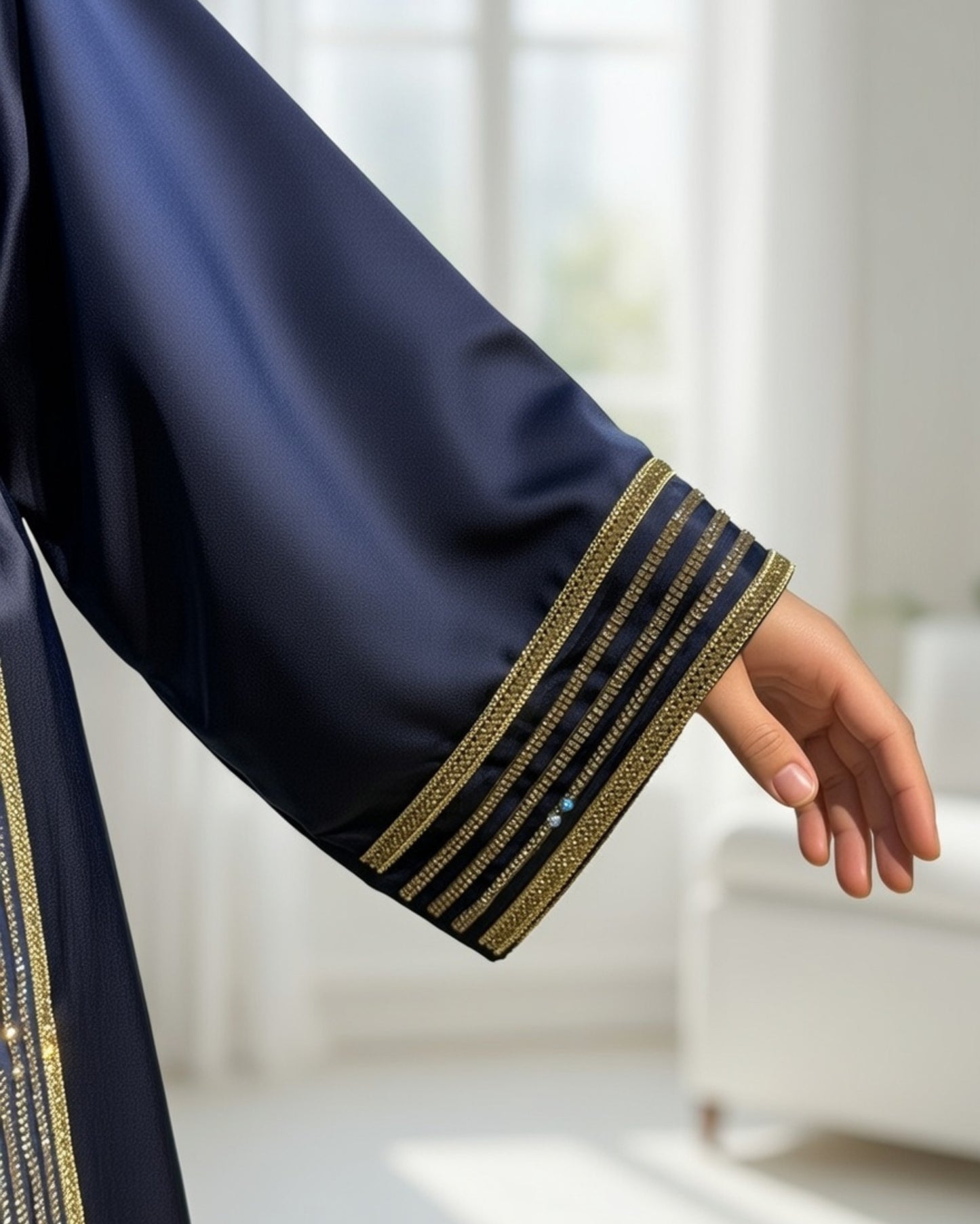 LUXE DEEP NAVY BLUE ABAYA