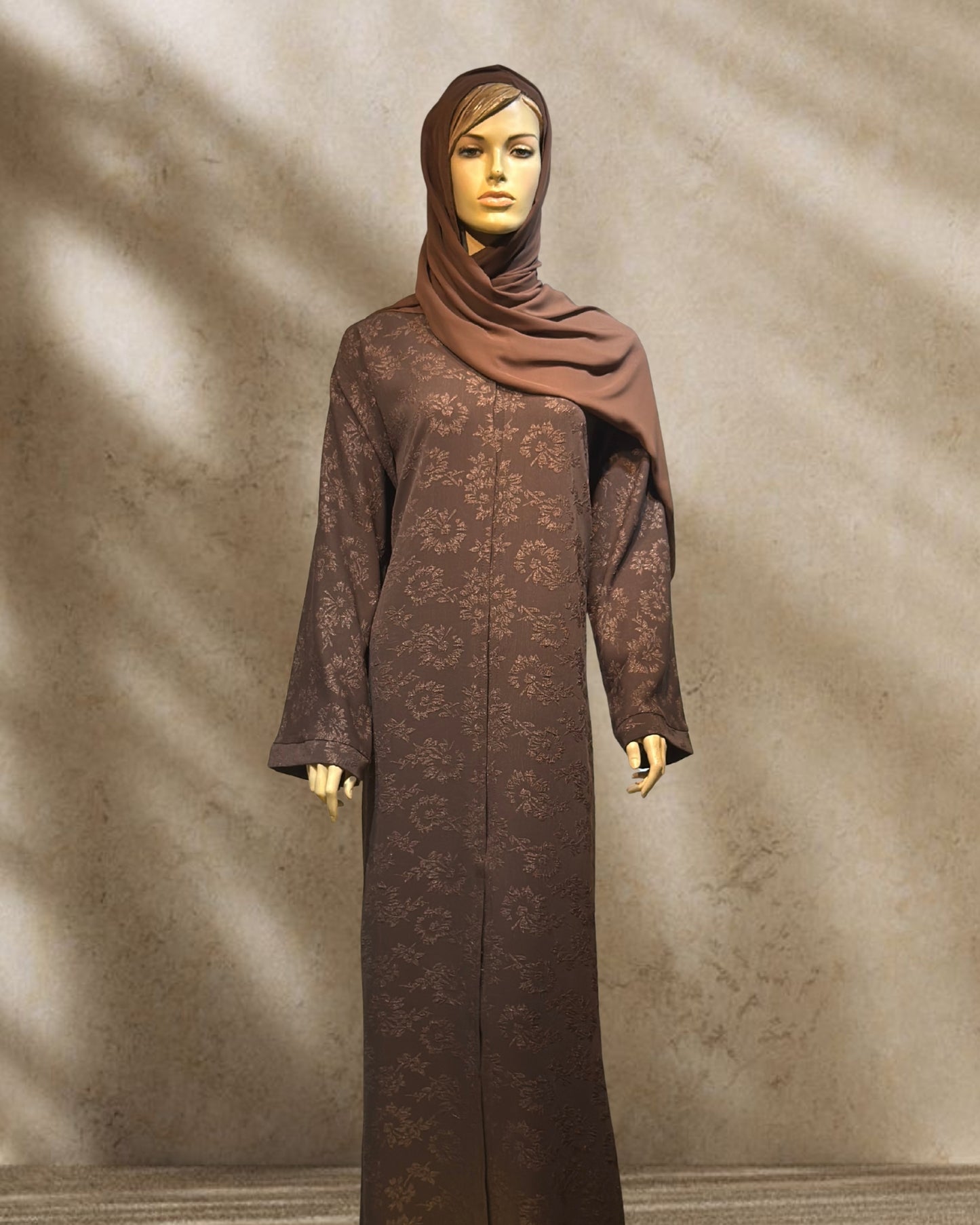 BROWN INPRINTED ABAYA